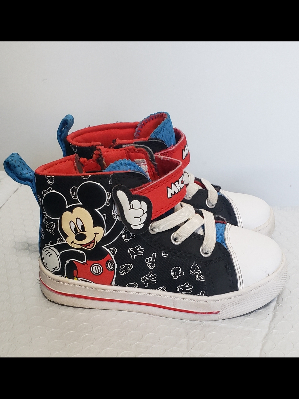 Black & Red Kids High-Top Sneakers